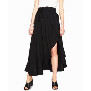 1.STATE Womens Asymmetrical Wrap Skirt Ruffles Black S/M/L  NEW